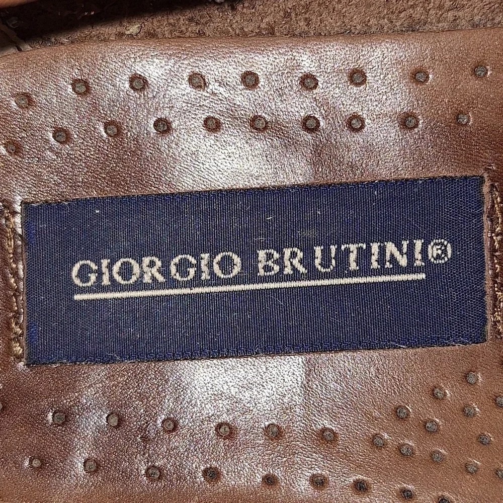 GIORGIO BRUTINI MENS SHOE 9 M WOVEN BARTELL‎ KILTED TASSEL LOAFER NWOB BROWN